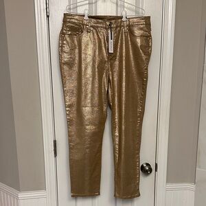 Chico's Shimmering Gold Cropped Jeans